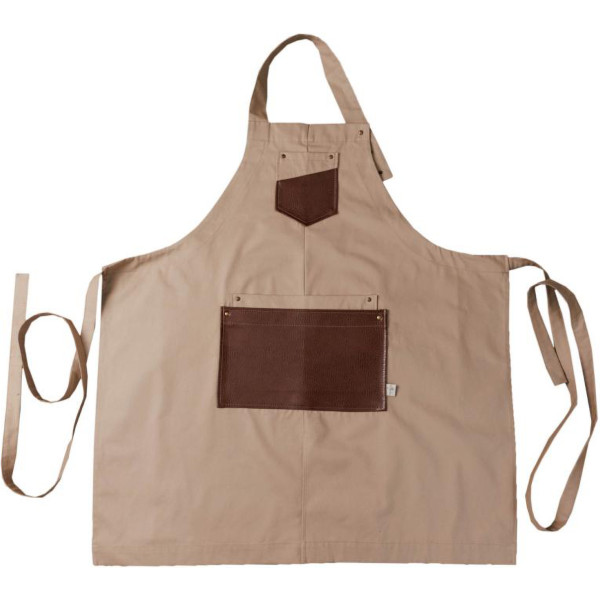 Фото - Фартук Прованс мужской с кожаным декором бежевый 85x90 см (044779)