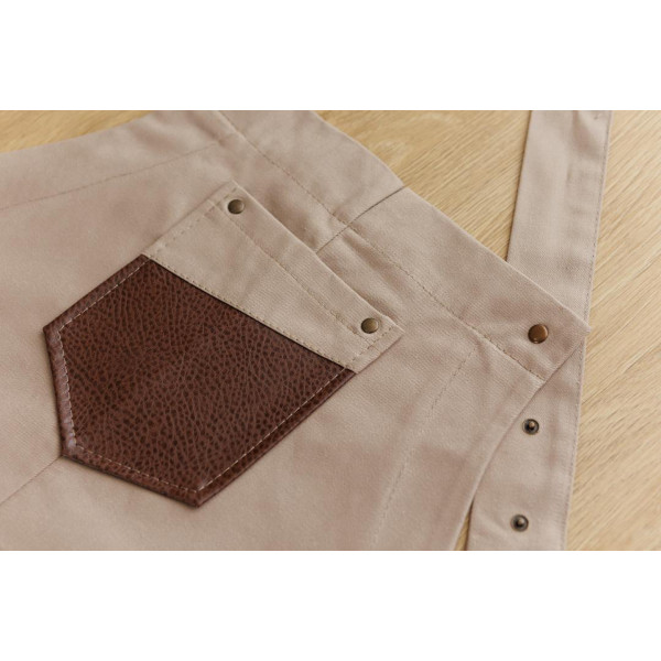 Фото - Фартук Прованс мужской с кожаным декором бежевый 85x90 см (044779)
