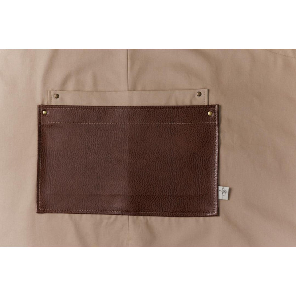 Фото - Фартук Прованс мужской с кожаным декором бежевый 85x90 см (044779)