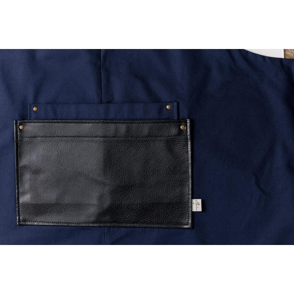 Фото - Фартук Прованс мужской с кожаным декором синий 85x90 см (044781)