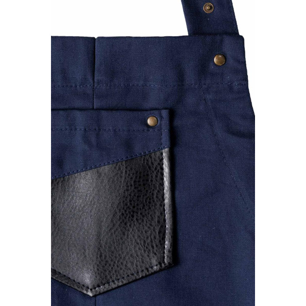 Фото - Фартук Прованс мужской с кожаным декором синий 85x90 см (044781)