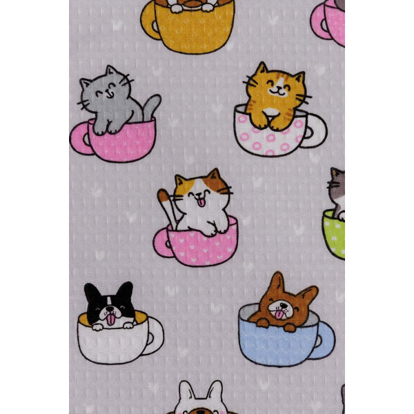 Фото - Полотенце кухонное Прованс вафельное Котята в чашке 37x50 см (044927)