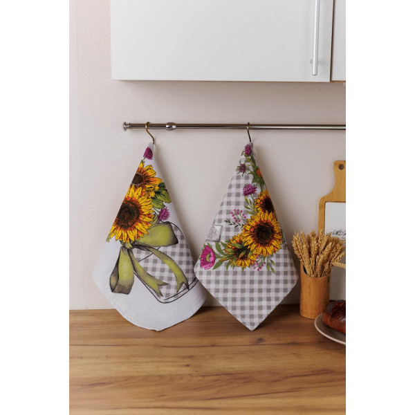 Фото - Рушник кухонний Прованс вафельний Сонячний віночок 34x58 см (044949)