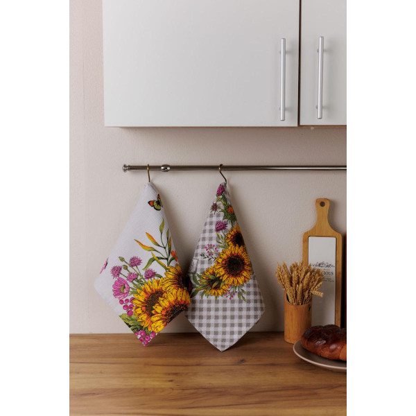 Фото - Рушник кухонний Прованс вафельний Сонячний віночок 34x58 см (044949)