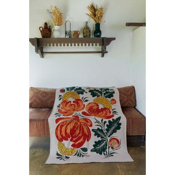 Фото - Плед полуторный Прованс Петриковские мотивы 120х180 см (045161)