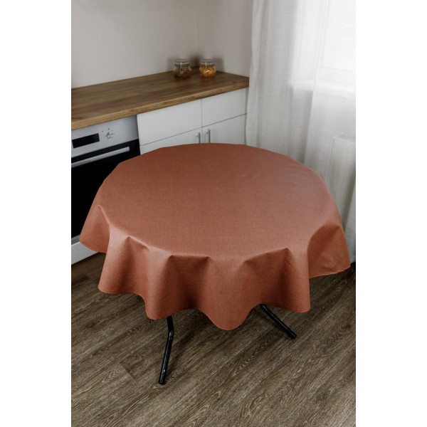 Фото - Скатертина кругла Прованс Simfoni Теракотова 136 см (045178)