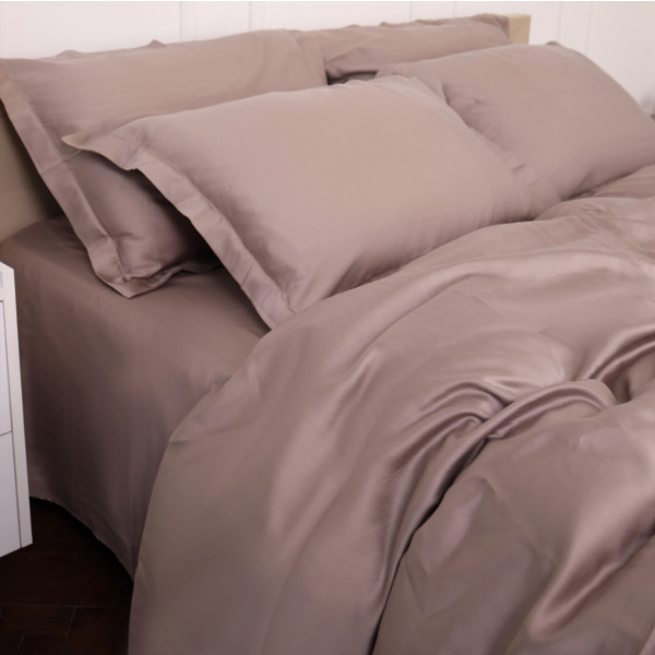 Фото - Простирадло двоспальне MirSon 180x190 см №08 Beige Tencel (2200009637490)