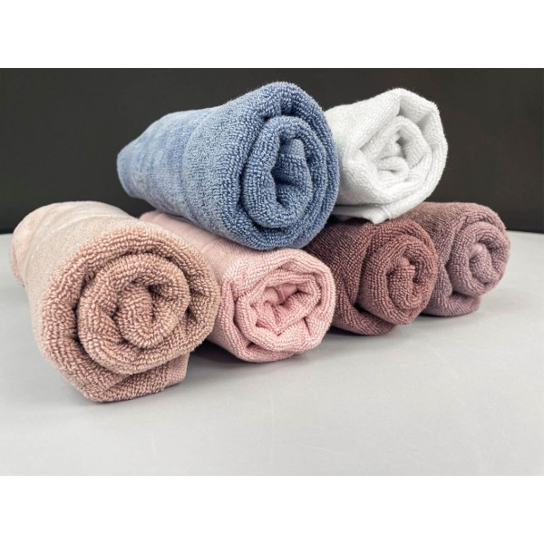 Фото - Рушник банний GM Textile Міладо білий махровий велюр 100х150