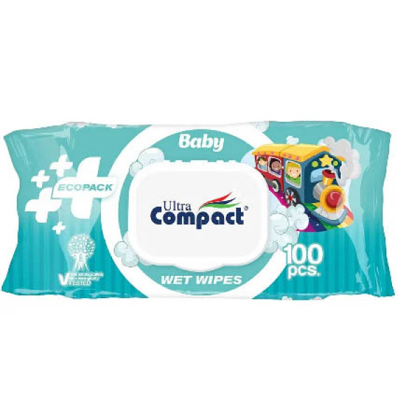 Фото - Серветки вологі для дітей Ultra Compact ECOPACK з клапаном 100 шт. (8697420534721)