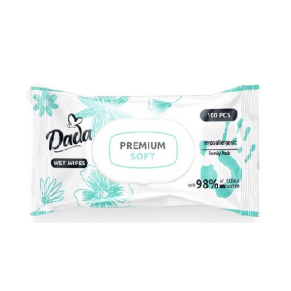 Фото - Серветки вологі для дітей Dada Premium Soft 100 шт. (4823071659757)