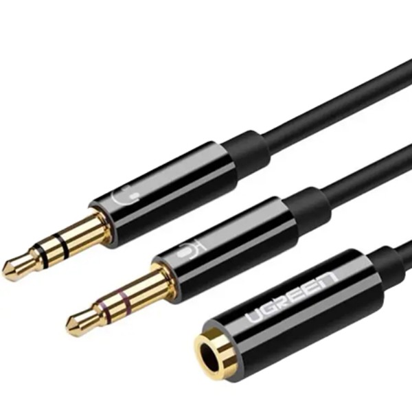 Фото - Кабель 3.5 мм - 3.5 мм UGREEN AV140 Jack 3.5mm F 4pin 2 Jack 3.5mm M (20898)