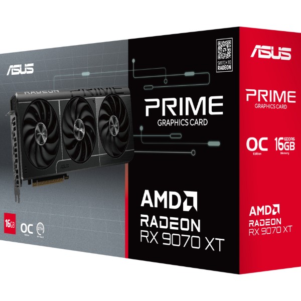 Фото - Відеокарта Asus Prime Radeon RX 9070 XT OC Edition 16GB GDDR6 (PRIME-RX9070XT-O16G)