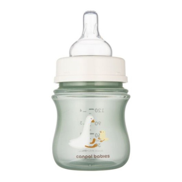 Фото - Бутылочка для кормления Canpol babies антиколиковая с широким отверстием 120 мл Easystart - Гуси (35/244)