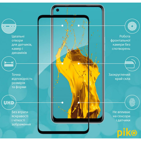 Фото - Захисне скло для смартфону Piko Full Glue for Tecno Camon 16 (1283126511097)