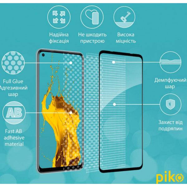 Фото - Захисне скло для смартфону Piko Full Glue for Tecno Camon 16 (1283126511097)