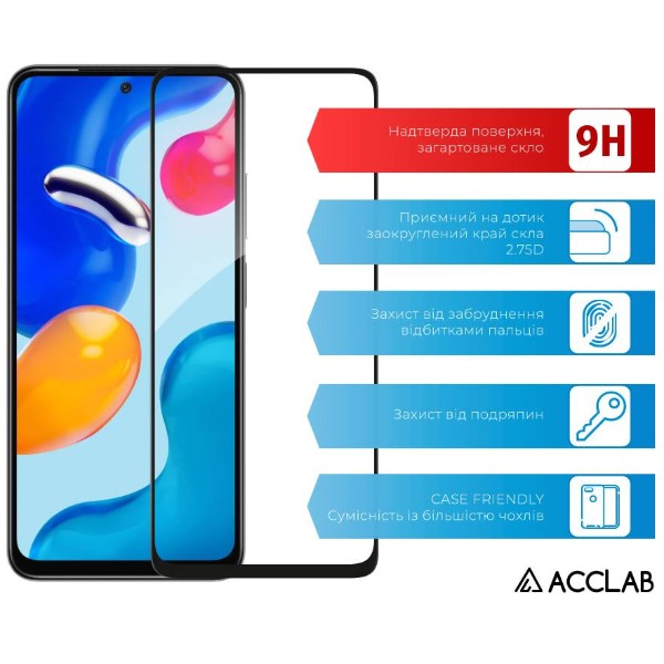 Фото - Захисне скло для смартфону ACCLAB Full Glue for Xiaomi Redmi Note 11S Black (1283126522710)