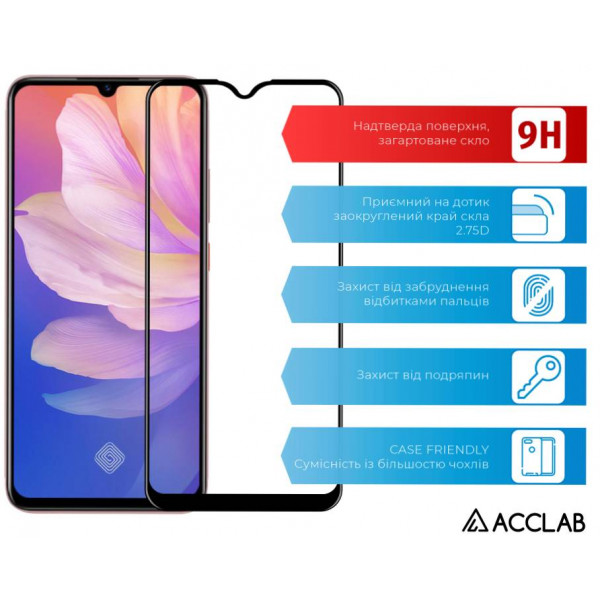 Фото - Захисне скло для смартфону ACCLAB Full Glue for VIVO Y15/Y17/Y3 Paper pack (1283126524110)