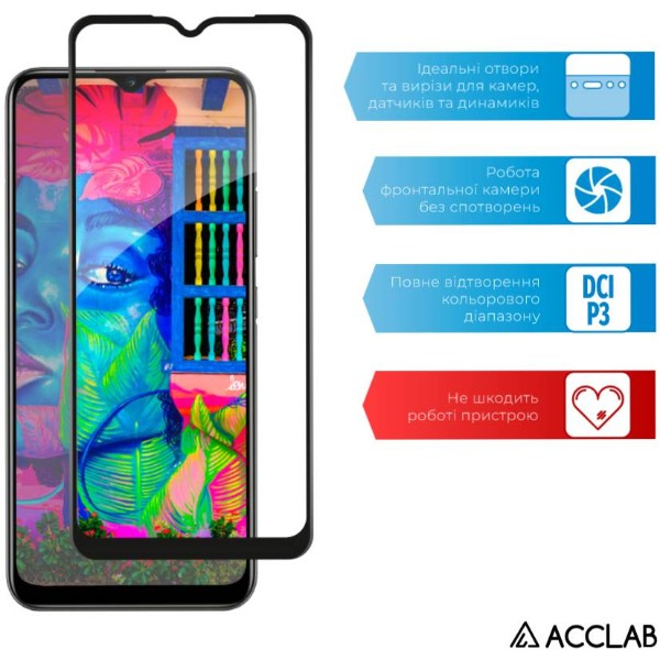 Фото - Защитное стекло для смартфона ACCLAB Full Glue for Realme C25Y Black (1283126542350)