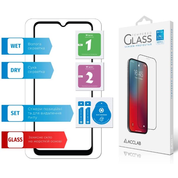 Фото - Защитное стекло для смартфона ACCLAB Full Glue for Xiaomi Redmi A1 Black (1283126545306)
