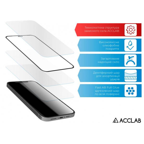 Фото - Захисне скло для смартфону ACCLAB Full Glue for Xiaomi Redmi Note 12 Black (1283126549335)