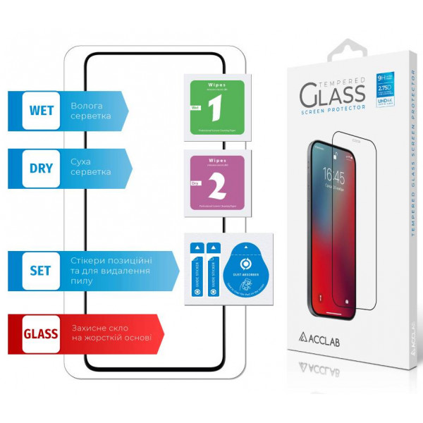 Фото - Захисне скло для смартфону ACCLAB Full Glue for Xiaomi Redmi Note 12 Black (1283126549335)
