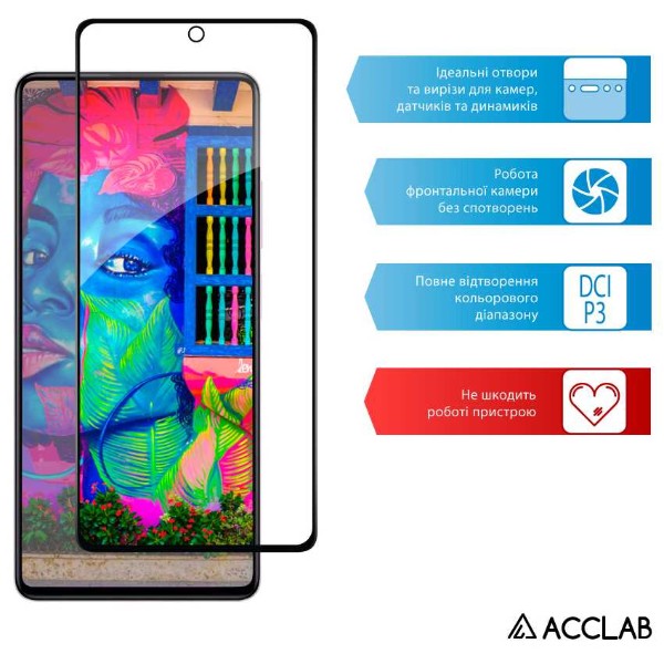 Фото - Захисне скло для смартфону ACCLAB Full Glue for Xiaomi Redmi Note 12 Pro/12 Pro Plus Black (1283126549397)