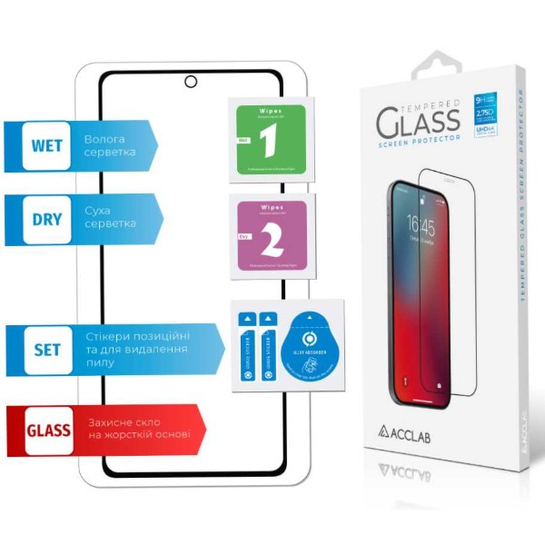 Фото - Захисне скло для смартфону ACCLAB Full Glue for Xiaomi Redmi Note 12 Pro/12 Pro Plus Black (1283126549397)