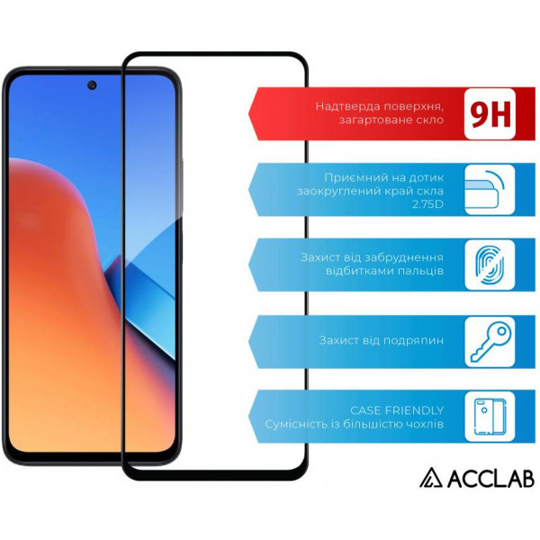 Фото - Захисне скло для смартфону ACCLAB Full Glue for Xiaomi Redmi 12 (1283126573200)