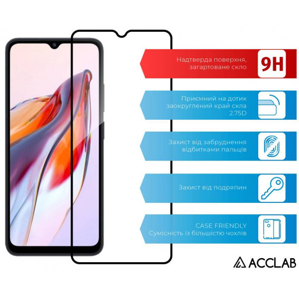Фото - Захисне скло для смартфону ACCLAB Full Glue for Xiaomi Redmi 12C Black (1283126573743)