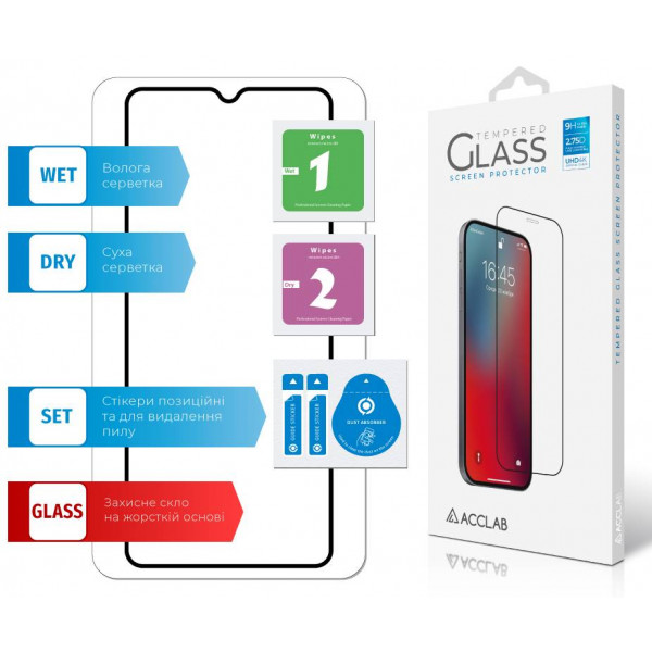 Фото - Захисне скло для смартфону ACCLAB Full Glue for Xiaomi Redmi 12C Black (1283126573743)