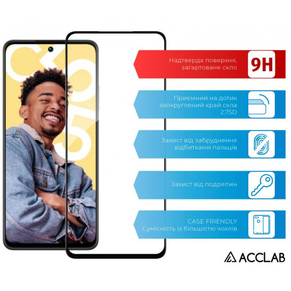 Фото - Защитное стекло для смартфона ACCLAB Full Glue for Realme C55 Black (1283126579714)