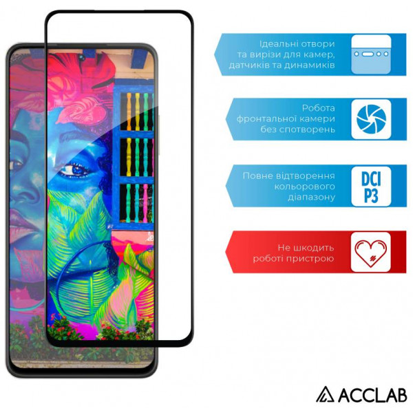 Фото - Защитное стекло для смартфона ACCLAB Full Glue for Realme C55 Black (1283126579714)