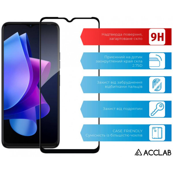 Фото - Захисне скло для смартфону ACCLAB Full Glue for Tecno Spark 10 (1283126580550)