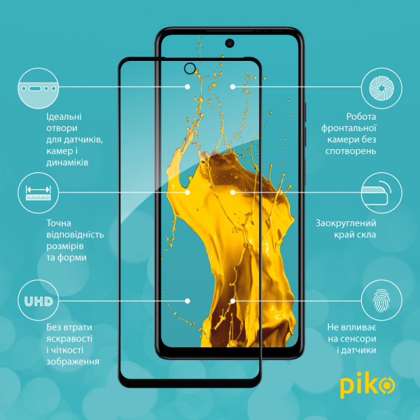 Фото - Захисне скло для смартфону Piko Full Glue for Tecno Spark 10 Pro (1283126580642)