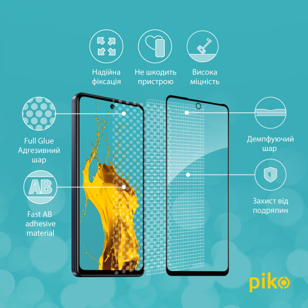 Фото - Захисне скло для смартфону Piko Full Glue for Tecno Spark 10 Pro (1283126580642)