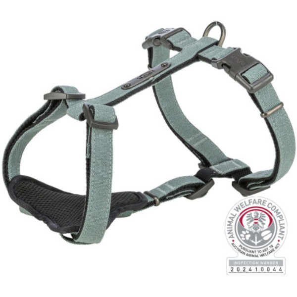 Фото - Шлея для собак Trixie CityStyle H-harness бавовна M–L 52–75 см 20 мм світло-зелена (4053032682641)