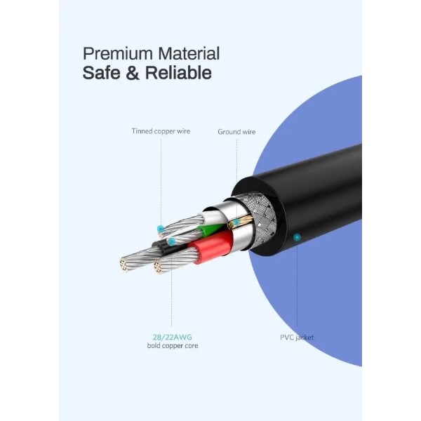 Фото - Кабель UGREEN US289 USB 2.0 to Micro 3m Black (60827)