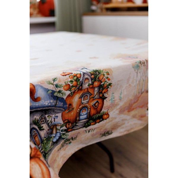 Фото - Скатертина прямокутна Прованс Гарбузові гноми 135х260 см (036245)