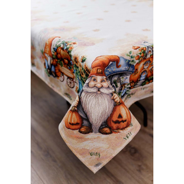 Фото - Скатертина прямокутна Прованс Гарбузові гноми 135х260 см (036245)