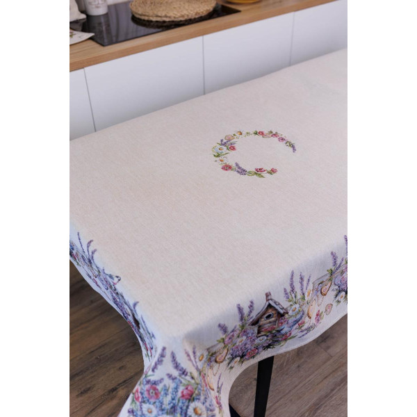 Фото - Скатерть прямоугольная Прованс Лавандовый садик 135х140 см (044168)