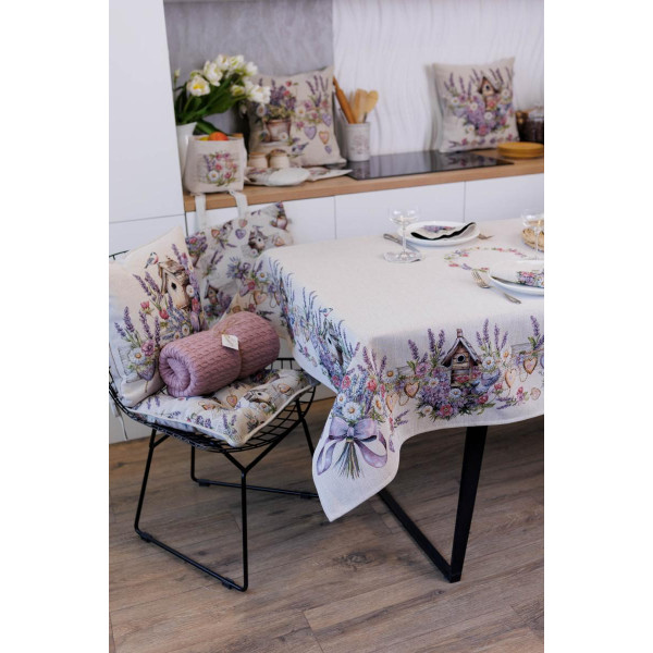 Фото - Скатерть прямоугольная Прованс Лавандовый садик 135х140 см (044168)