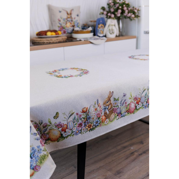 Фото - Скатерть прямоугольная Прованс Пасхальная гобеленовая Соцветие 135х260 cм (044098)