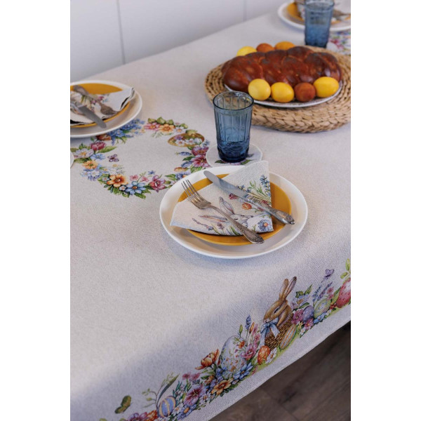 Фото - Скатерть прямоугольная Прованс Пасхальная гобеленовая Соцветие 135х260 cм (044098)