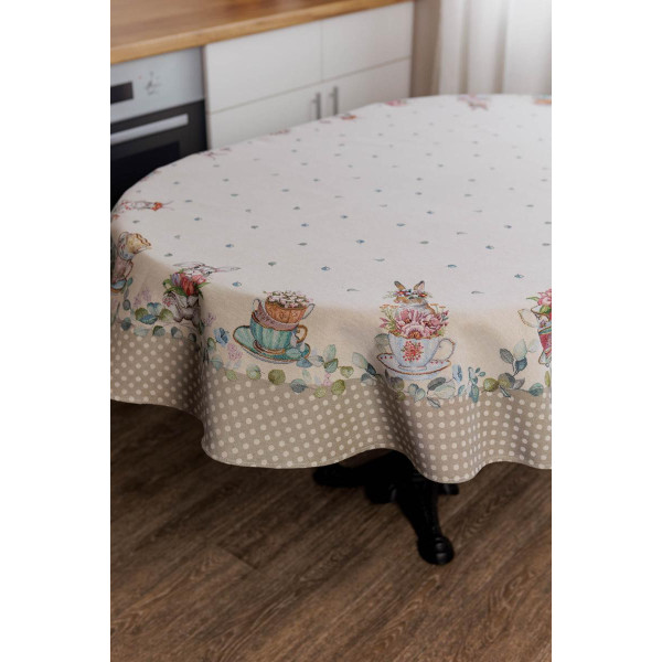 Фото - Скатерть овальная Прованс гобеленовая Очарование 135х180 см (044016)