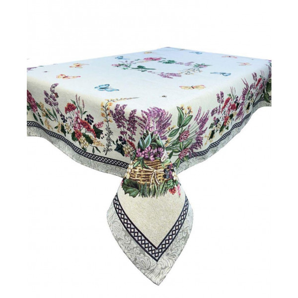 Фото - Скатерть прямоугольная Прованс Лавандовое поле 135х350 см (034315)