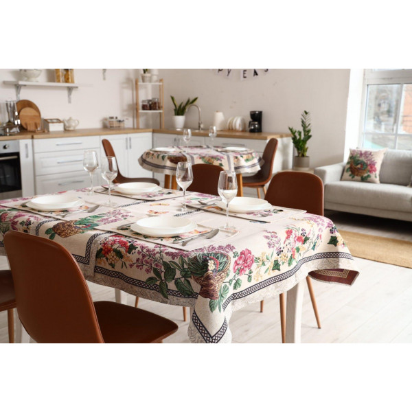Фото - Скатерть прямоугольная Прованс Лавандовое поле 135х350 см (034315)