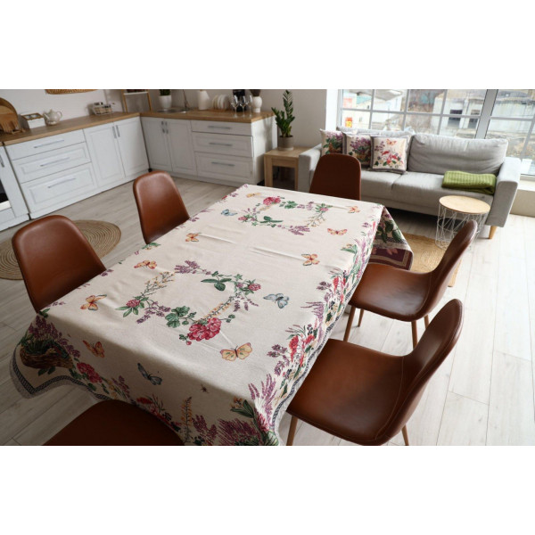 Фото - Скатерть прямоугольная Прованс Лавандовое поле 135х350 см (034315)