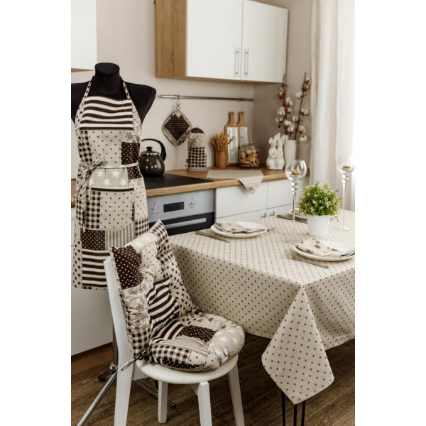 Фото - Скатерть прямоугольная Прованс Горох коричневый 136х180 см (031580)