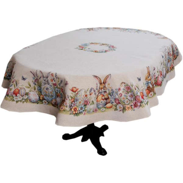 Фото - Скатерть овальная Прованс Пасхальная Соцветие 136х240 см (044108)