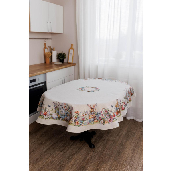 Фото - Скатерть овальная Прованс Пасхальная Соцветие 136х240 см (044108)